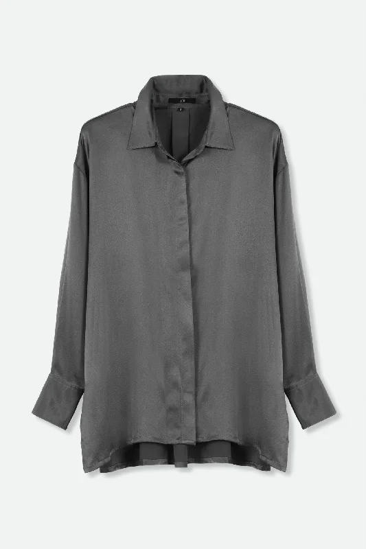 Women's Blouse with V-Shaped CollarADRIA SHIRT IN STRETCH SILK CHARMEUSE