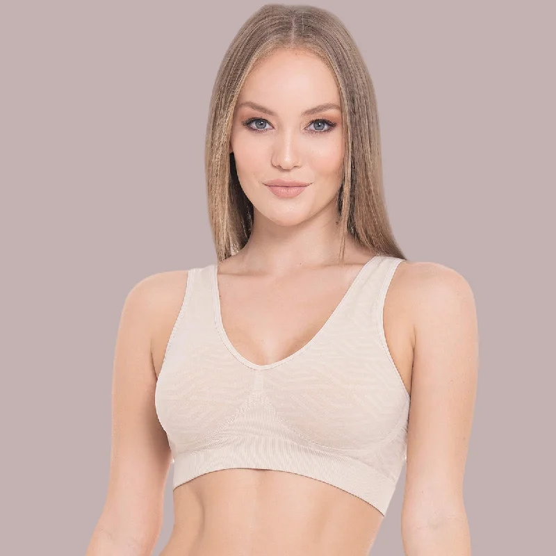 plus-size nursing bra with crossover strapsTOP SIN COSTURAS