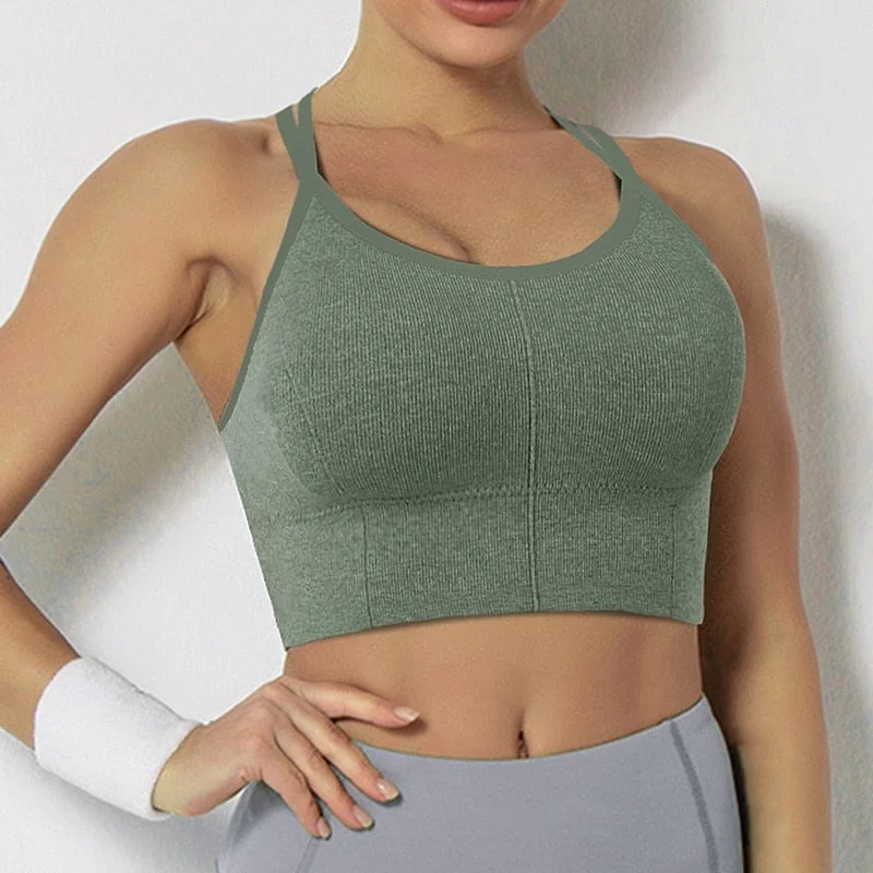 full-coverage bra for large bustsWomen Sexy Crop Tops Tube Top Female Streetwear Sleeveless Camis Seamless Sports Lingerie Tee Bra Crop Top Bandeau Yoga Bras