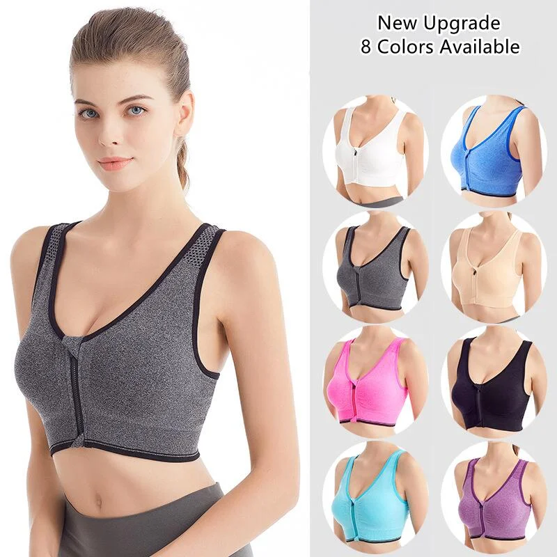 underwire bra with side supportFront Zipper Sports Top Running Fitness Women's Bra Underwear Seamless Shockproof Brassiere Tops Breathable Sportswear Bralette