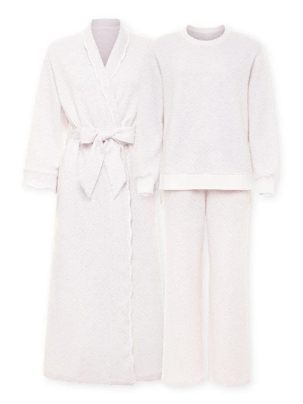 women's pajamas for those who love to indulgeOatmeal Bundle: Robe + Loungewear Set