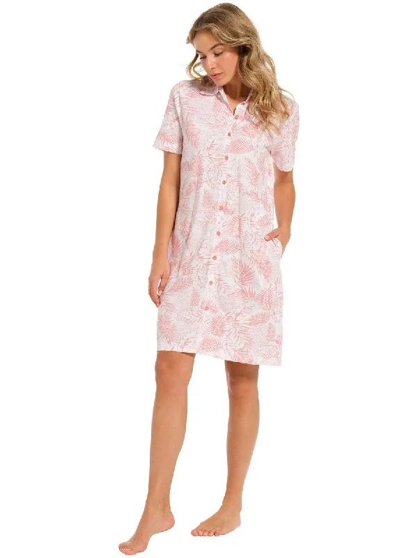 women's pajama sets with matching robesPastunette Doorknoop Nachthemd met floraprint - 10241-150-6 - Licht roze