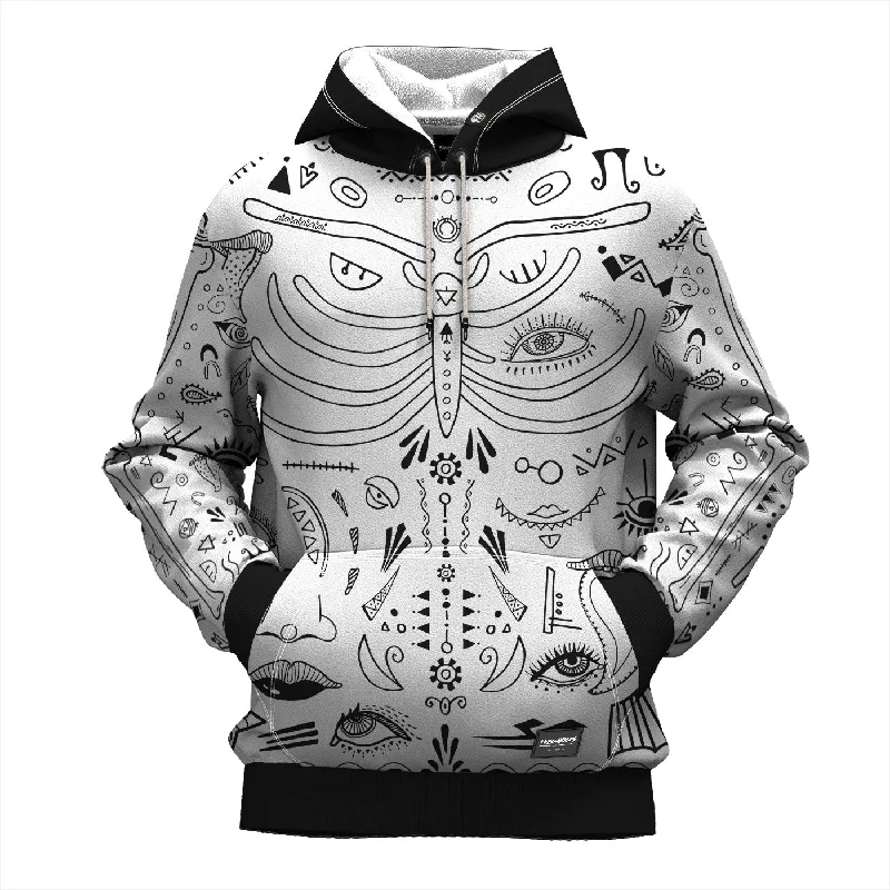 Women's Hooded SweatpantsDoodle Skeleton Hoodie