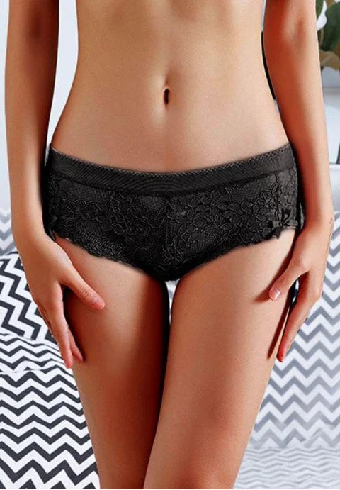 lightweight silk panties with a floral lace trimFloral Lace Panty