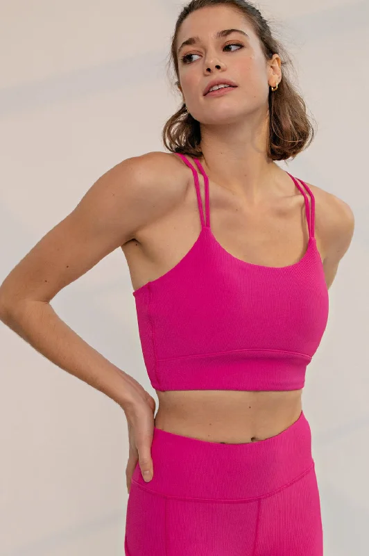 maternity support braPink Ribbed Sports Bra