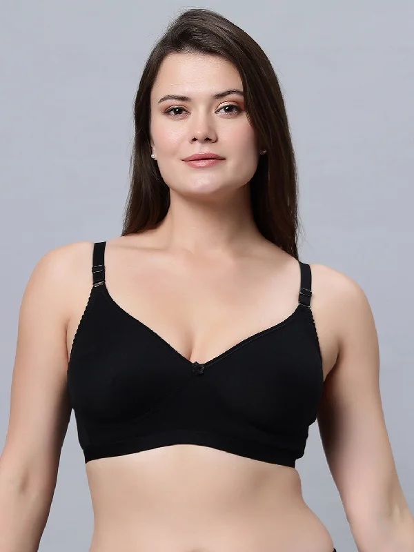 plus-size wireless braFull Coverage Non-Padded T-Shirt Bra Black White  color  (Pack of 2) (Copy)