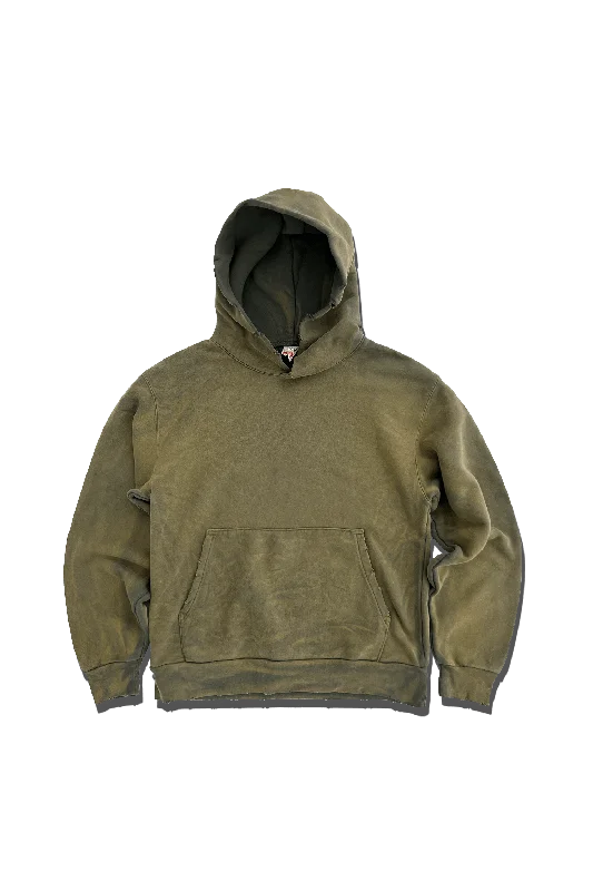 Women's Hooded Sweatshirts with Zipper PocketsExclusive Recess Hoodie - Vintage Distressed Military Olive