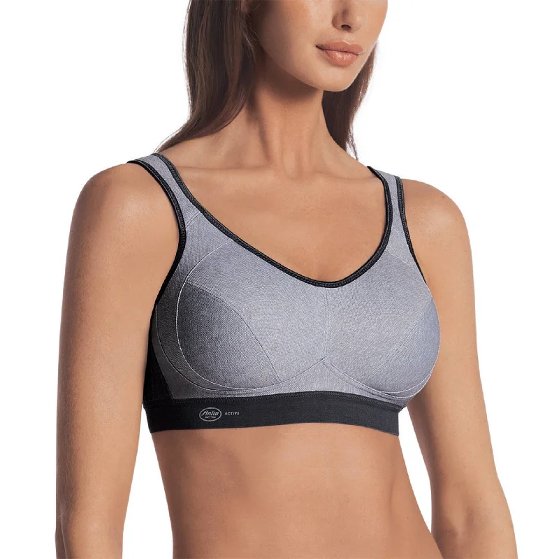 lace trim bra for weddingsSportbeha 5527 254 heather grey