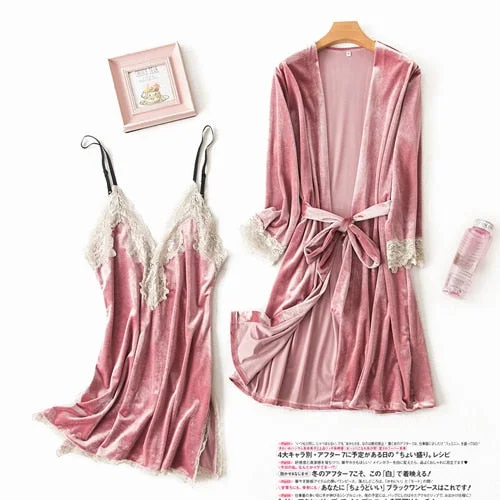 brown pink set