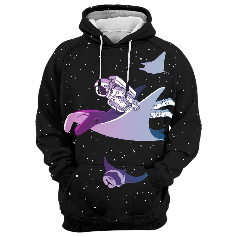 Women's Hooded Sweatshirts with Slant PocketsPez Manta Hoodie