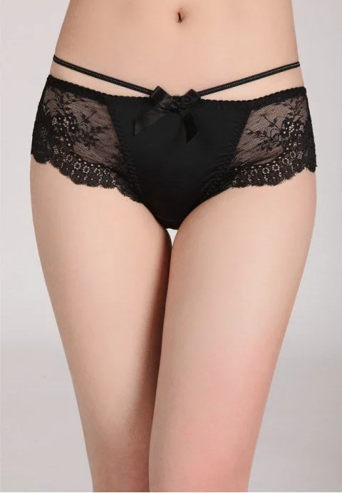 plus-size lace thong panties in a variety of sizesSexy Hollow Sheer Floral Lace Panel Strappy Panty