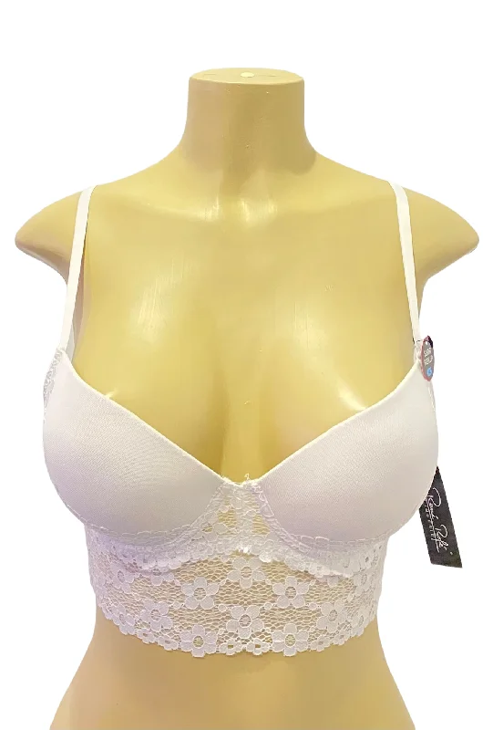 plus-size sports bra with high-impact supportWild Honey Slight Push Up Bra- White