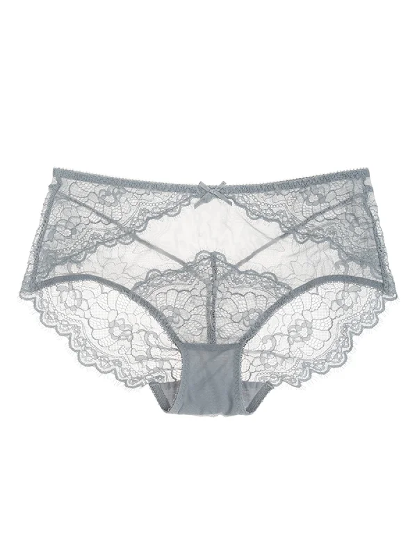 cotton-blend hipster panties for daily wearEdwina Ribbon Mid Rise Lace Cheeky Panties (2 Colors)