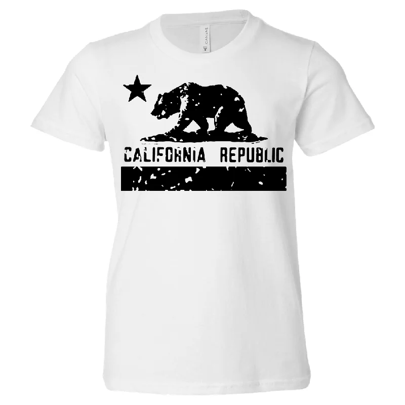 Women's Hooded Sweatshirts with Wool LiningCalifornia Flag Black Print Silhouette Asst Colors Youth T-Shirt/tee