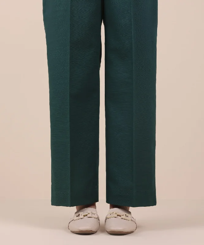 women's pajamas in a cozy, plush fabricSolid Khaddar Straight Pants