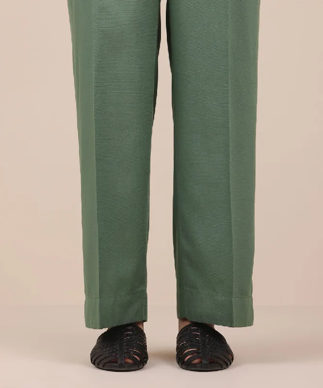 women's pajamas with a stylish cutRaw Silk Straight Pants