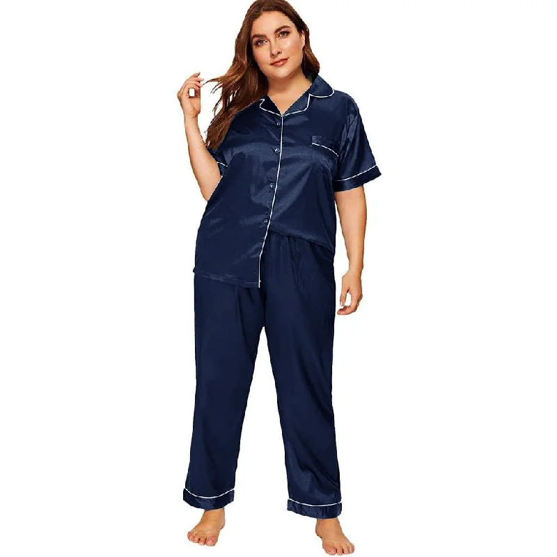 women's pajamas for movie nightsPlus Size Silk Pajama Set Or Women Best Silk PJS Top Pajamas Set Loungewear Set