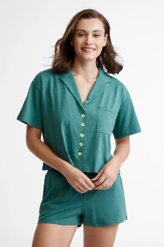 ladies' silk pajama topsPyjama 2-pièces chemisier et short - Femme