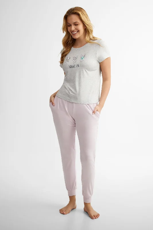 women's pajamas with a comfortable fitPyjama 2-pièces en Moss assorti famille - Femme