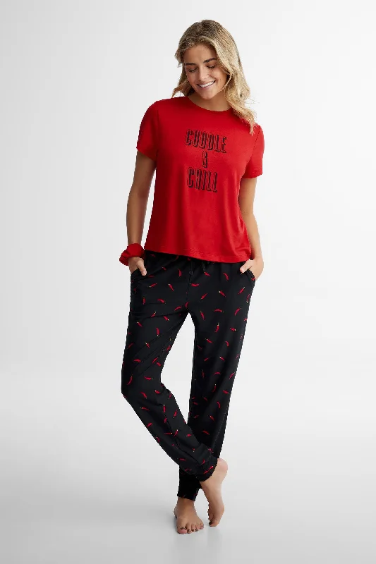 women's pajamas for cold weatherPyjama 2-pièces en Moss - Femme