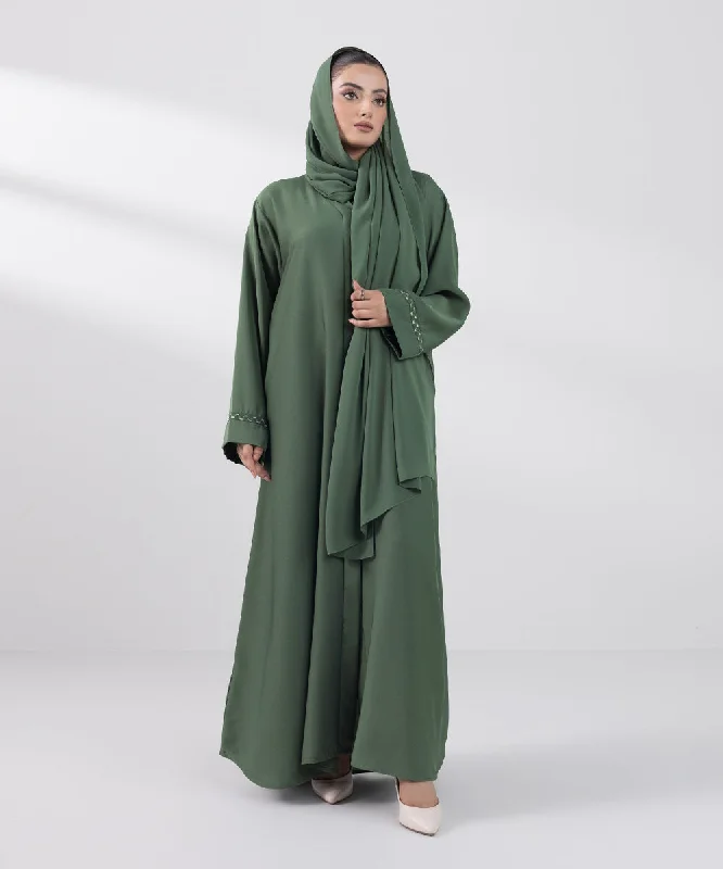 women's pajamas for movie nightsEmbroidered Button Through Abaya